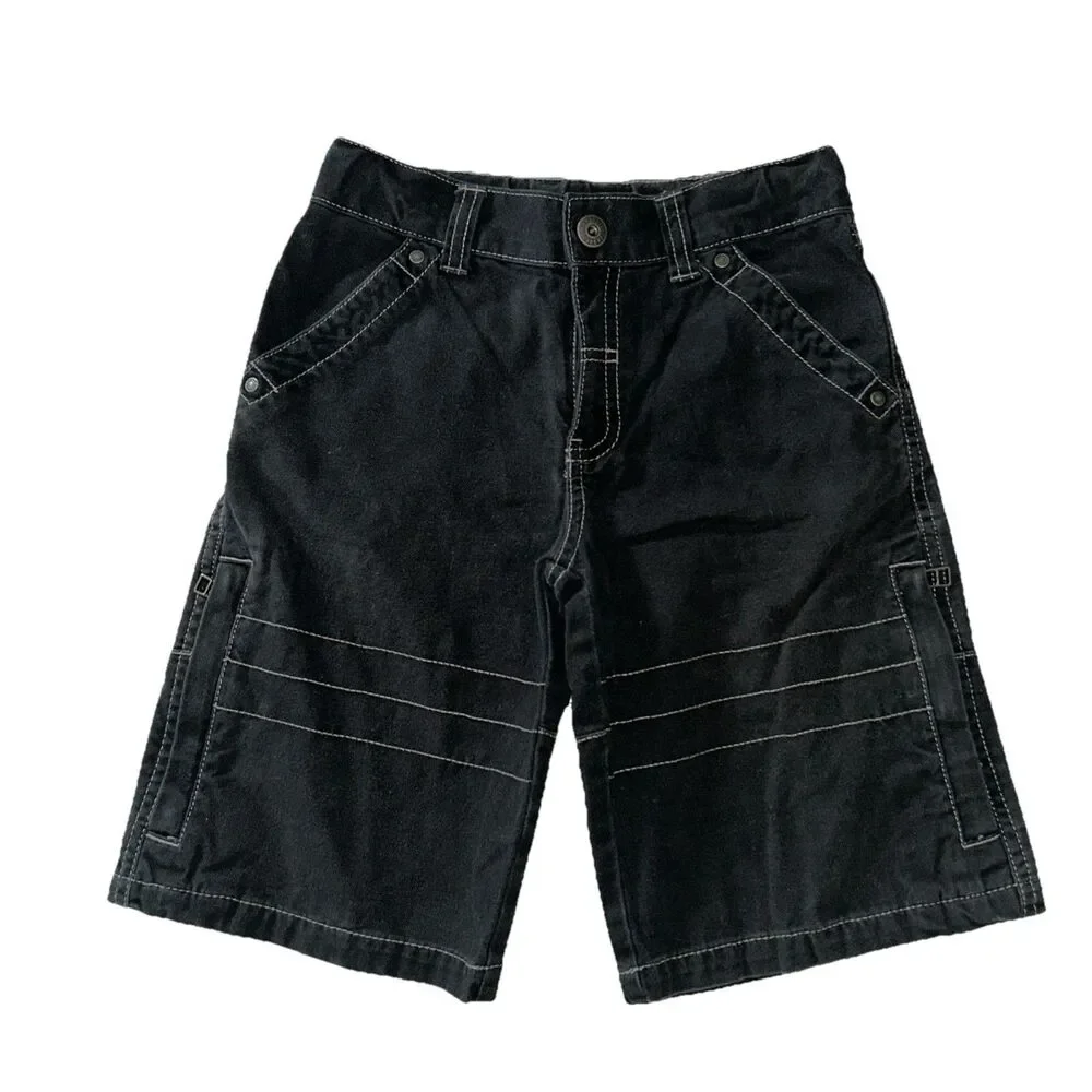 Gymboree Shorts Boys Size 7 Black Denim Jean Adjustable Waist